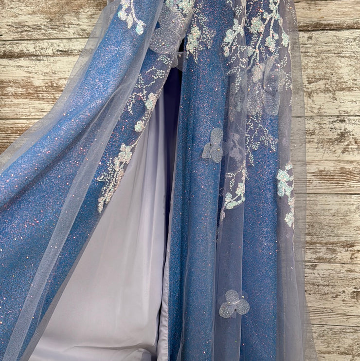 LAVENDER/FLORAL A LINE GOWN