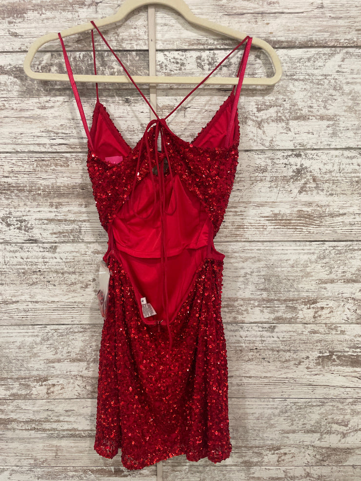 RED SEQUIN SHORT DRESS (NEW)
