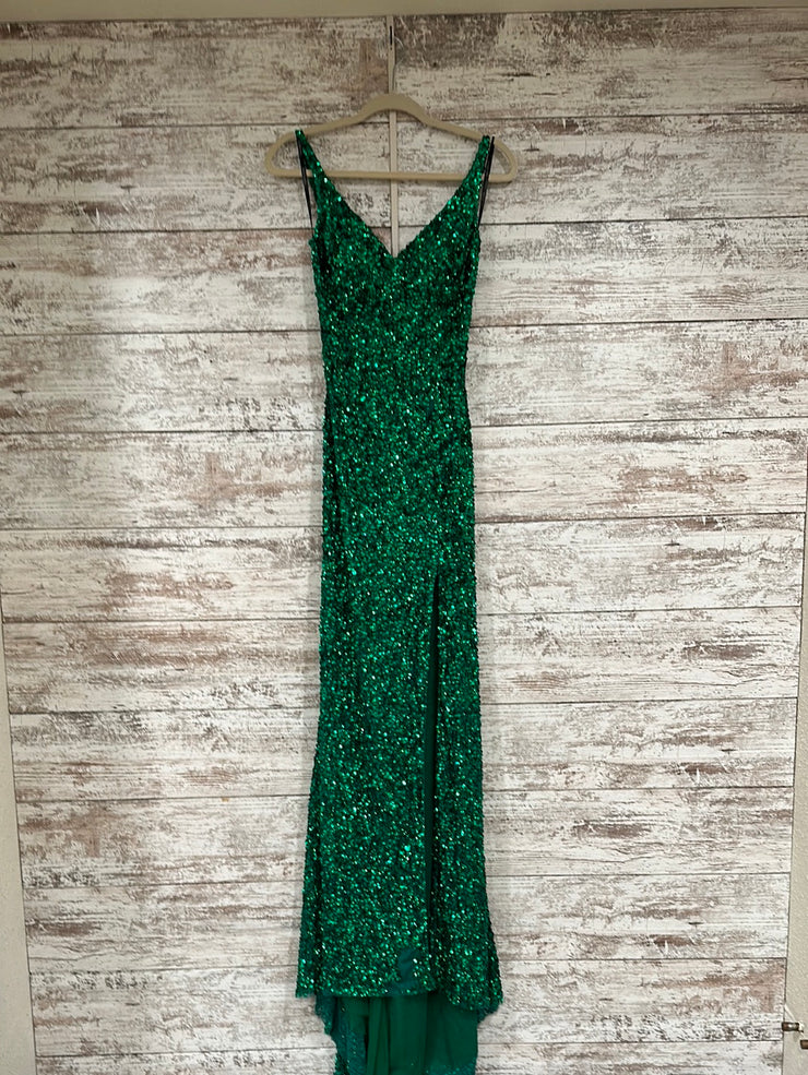 GREEN FULL SEQUIN LONG DRESS