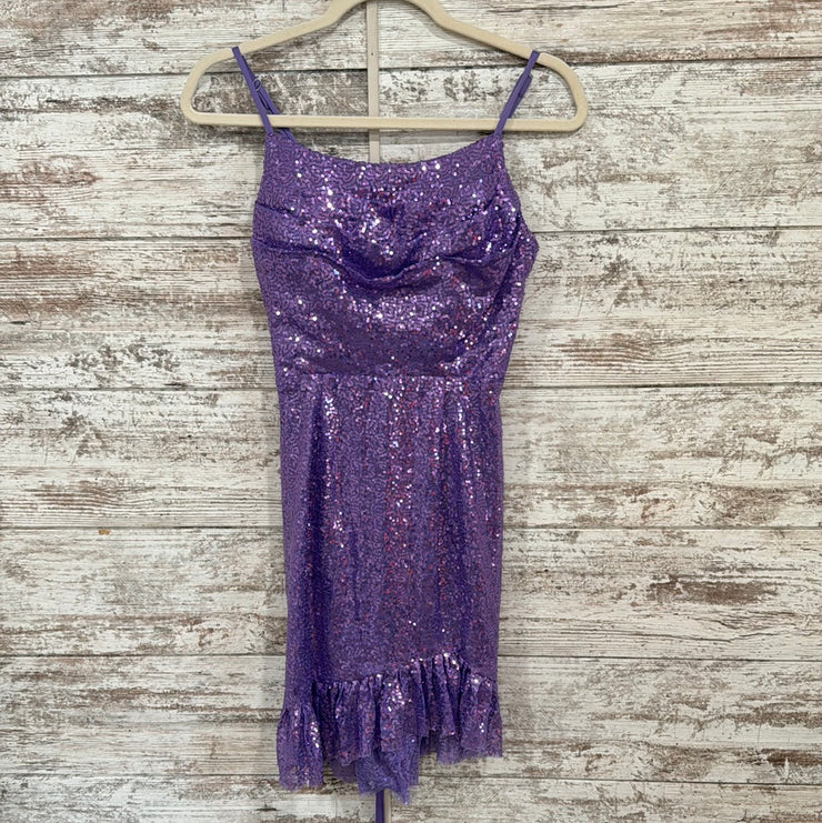 PURPLE SPARKLY SHORT DRESS