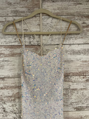 WHITE SEQUIN LONG DRESS