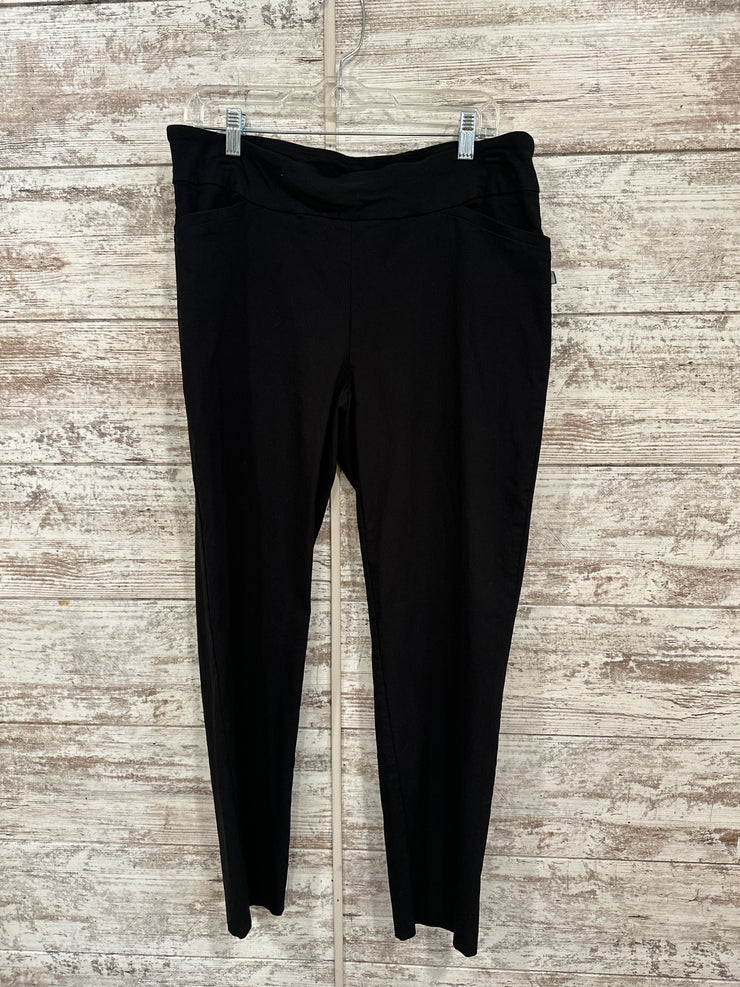 BLACK STRETCH CROP PANTS