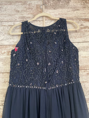 NAVY SPARKLY TOP LONG DRESS