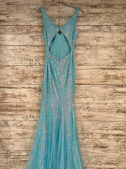 BLUE SPARKLY SEQUIN LONG DRESS