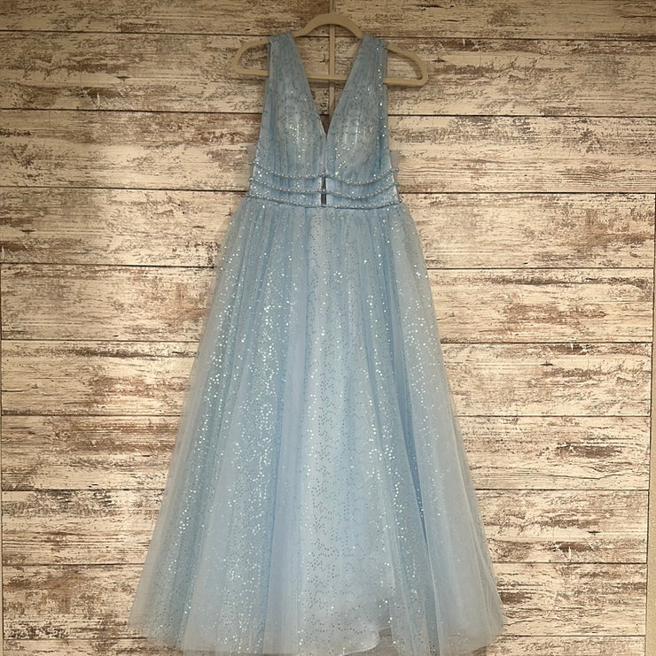 BLUE A LINE GOWN