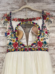 IVORY/COLORFUL A LINE GOWN