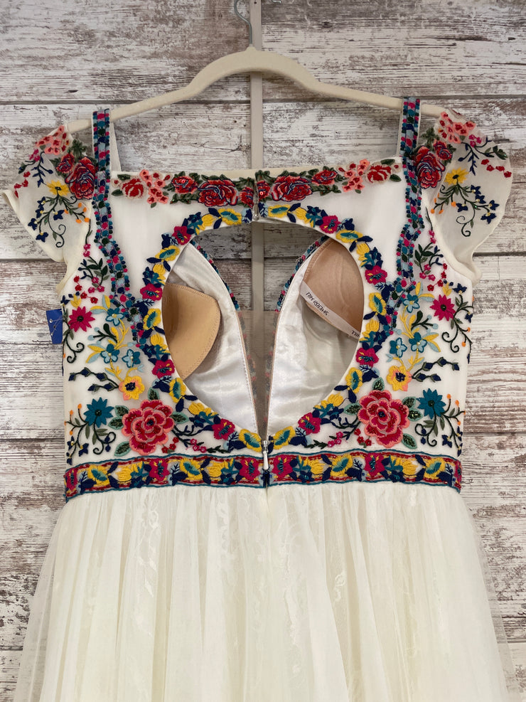 IVORY/COLORFUL A LINE GOWN