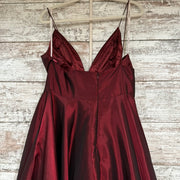 BURGUNDY A LINE GOWN