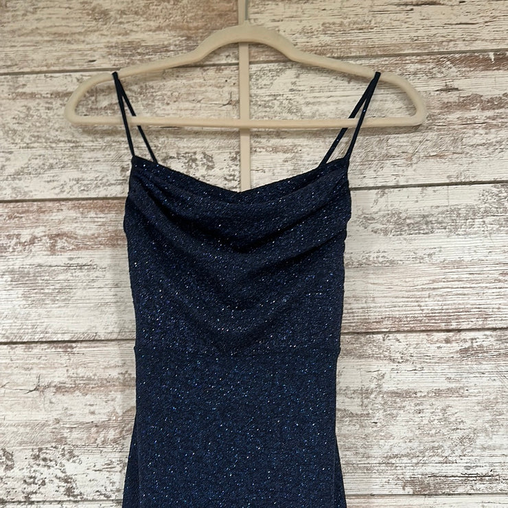 NAVY SPARKLY LONG DRESS