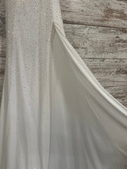 WHITE BEADED LONG DRESS (NEW)