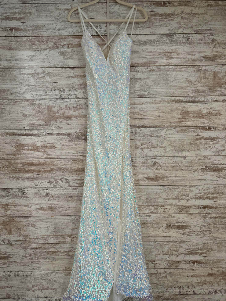 WHITE/COLORFUL LONG DRESS -NEW