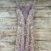 PURPLE/WHITE LONG EVENING GOWN