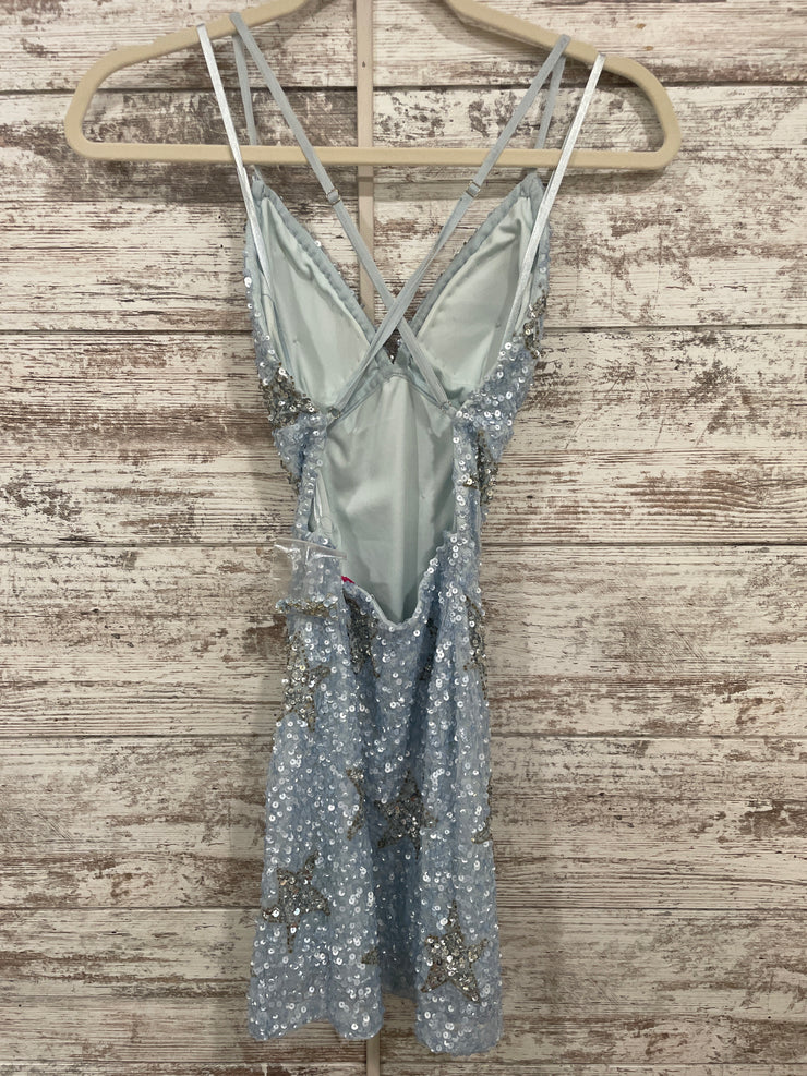 BLUE SEQUIN SHORT DRESS (NEW)