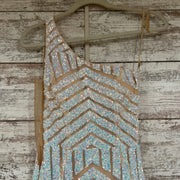 WHITE/PINK SEQUIN MERMAID GOWN