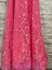 PINK/FLORAL SPARKLY A LINE GOW
