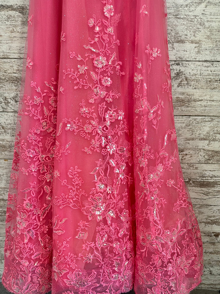 PINK/FLORAL SPARKLY A LINE GOW