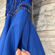 ROYAL BLUE A LINE GOWN