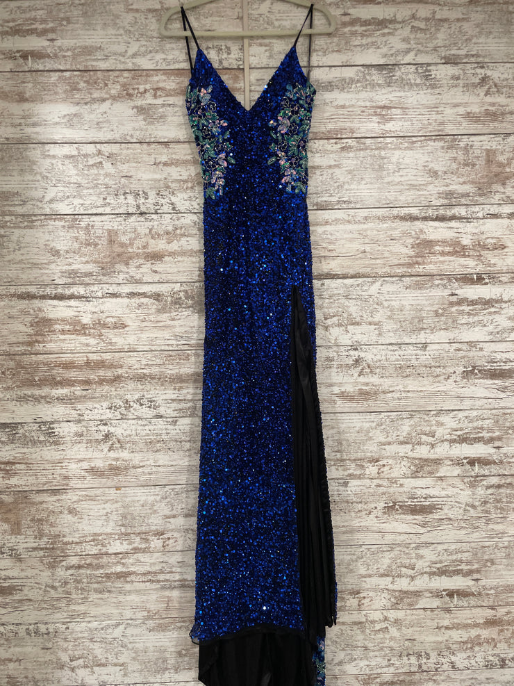ROYAL BLUE SPARKLY LONG DRESS