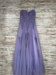 LAVENDER FLORAL A LINE GOWN