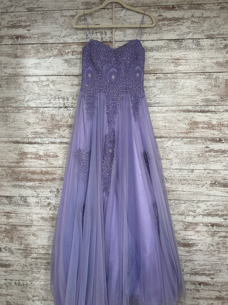 LAVENDER FLORAL A LINE GOWN