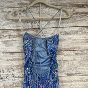 BLUE/PINK SEQUIN LONG DRESS