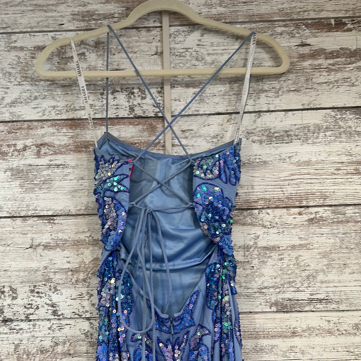 BLUE/PINK SEQUIN LONG DRESS