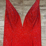 RED SPARKLY LONG EVENING GOWN
