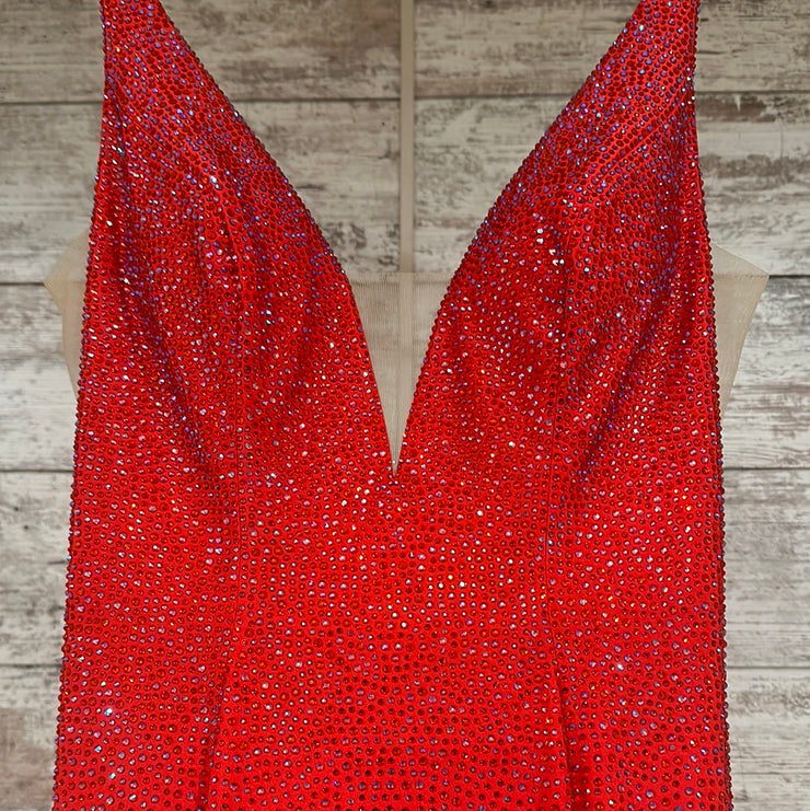 RED SPARKLY LONG EVENING GOWN