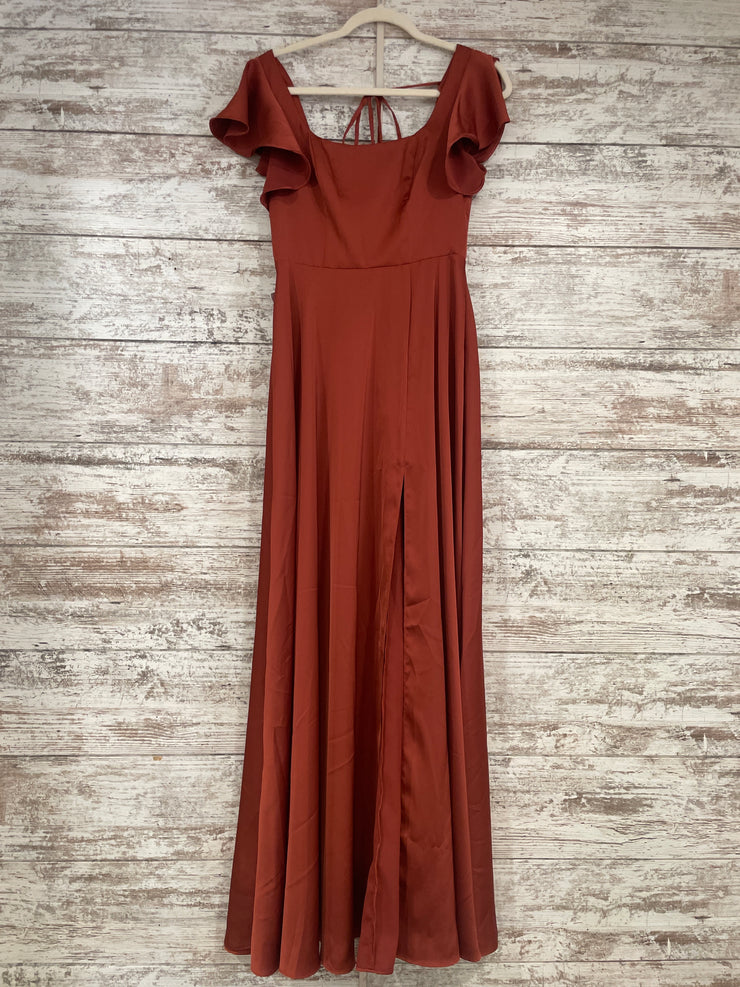 RUST COLORED A LINE GOWN (NEW)