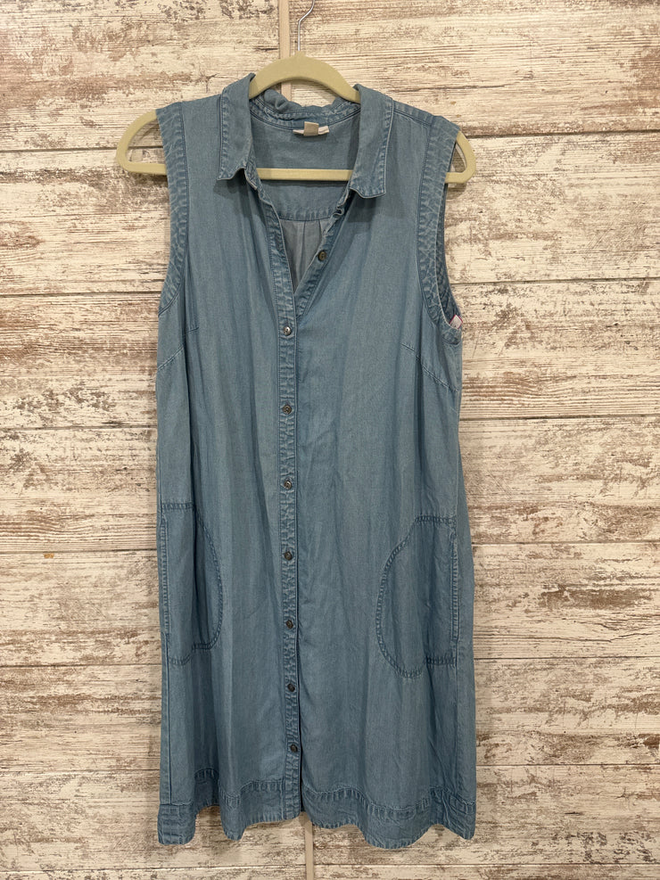 BLUE DENIM MIDI DRESS