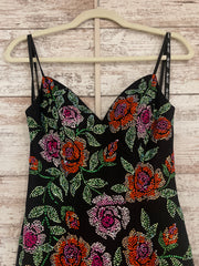 BLACK/FLORAL SPARKLY DRESS-NEW