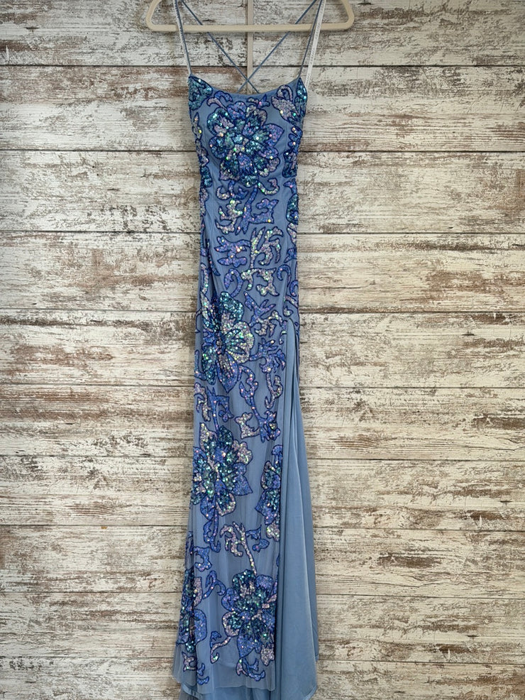 BLUE/PINK SEQUIN LONG DRESS