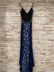 ROYAL BLUE SPARKLY LONG DRESS