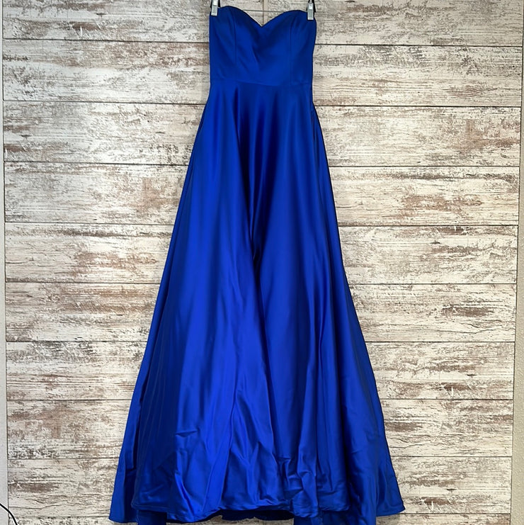 ROYAL BLUE A LINE GOWN