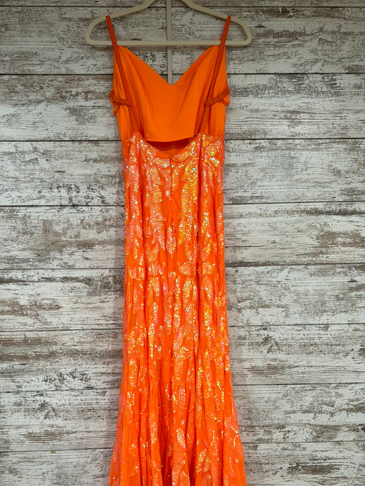 ORANGE FITTED LONG DRESS