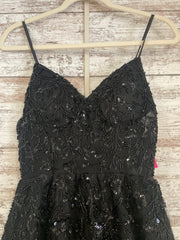 BLACK BEADED A LINE GOWN (NEW)