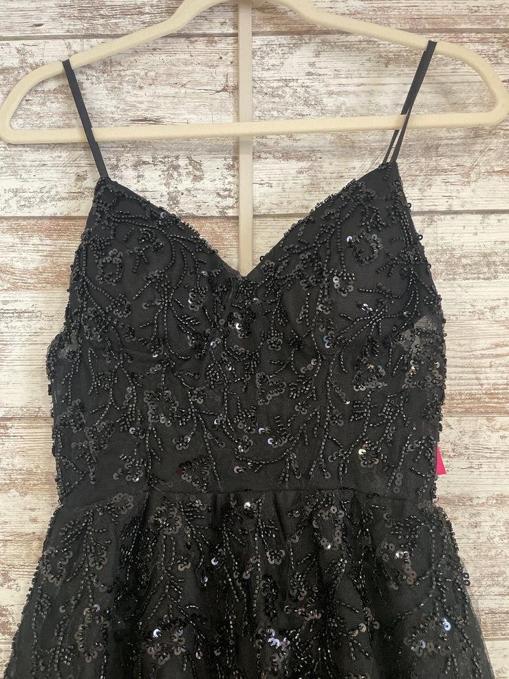 BLACK BEADED A LINE GOWN (NEW)