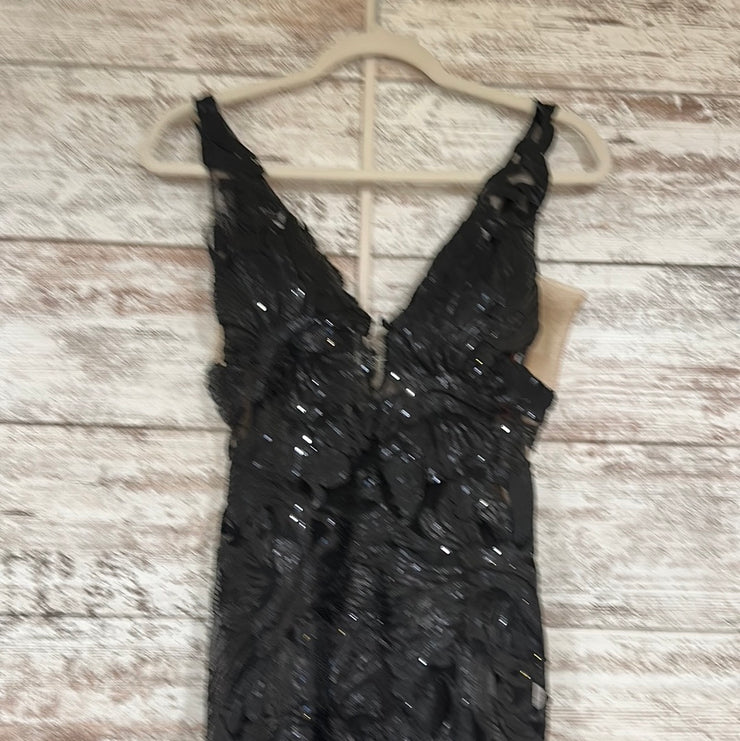 BLACK/FLORAL MERMAID GOWN