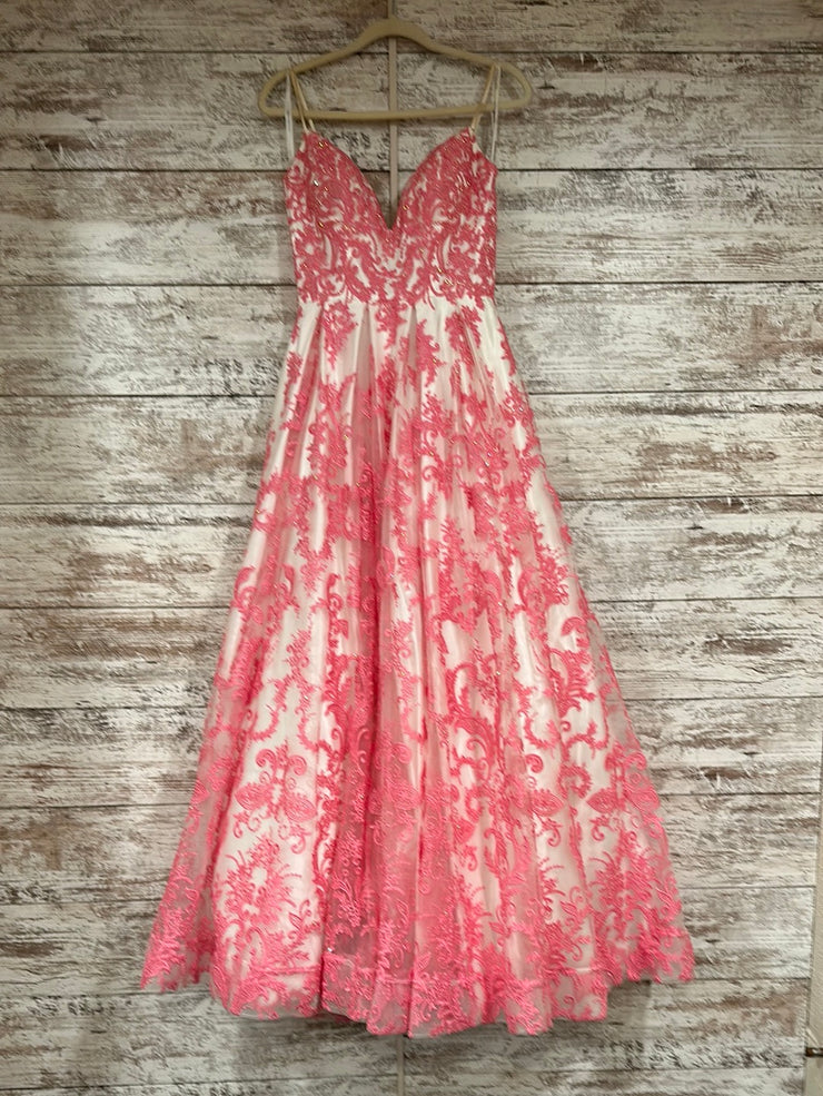 PINK/WHITE A LINE GOWN
