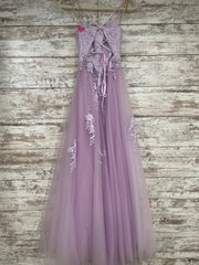 LAVENDER/FLORAL A LINE GOWN
