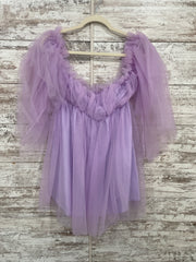 LAVENDER FLUFFY SHORT DRES-NEW