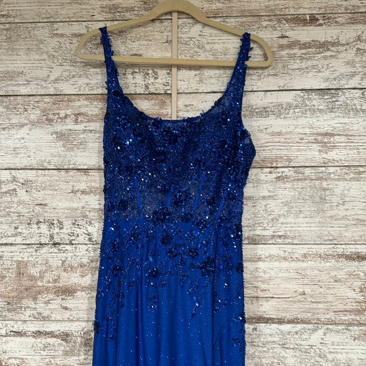 ROYAL BLUE SPARKLY LONG DRESS