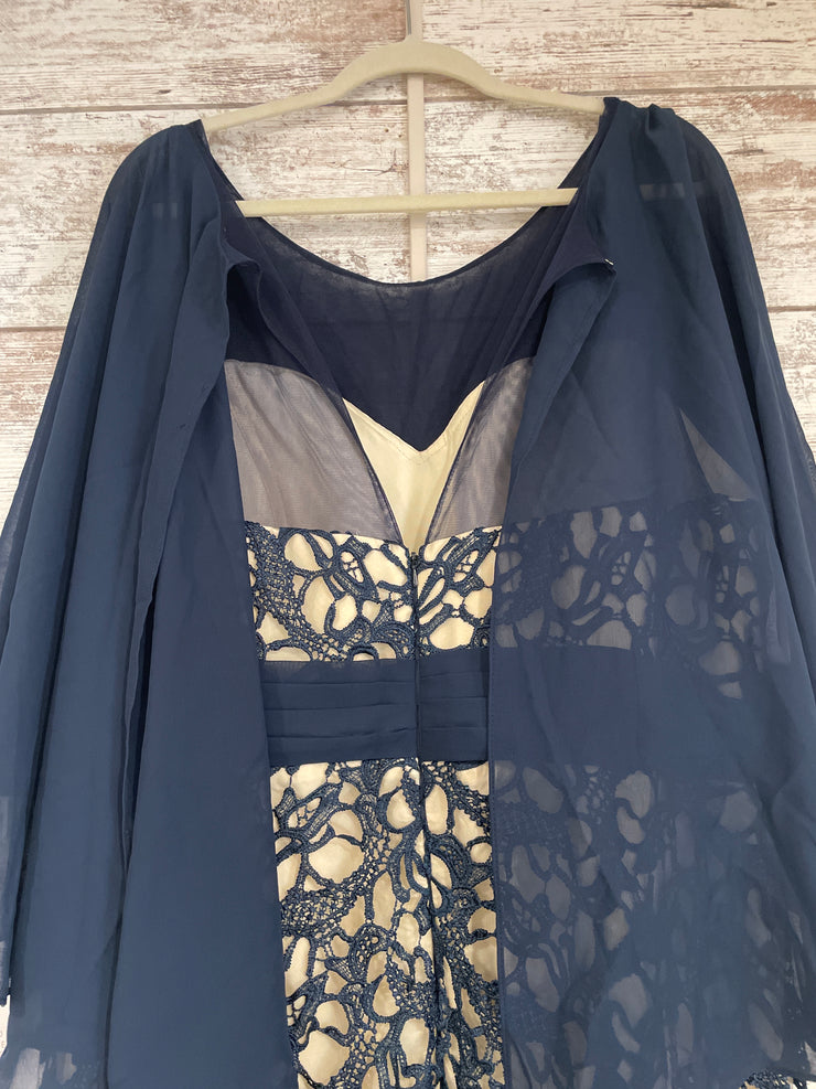 NAVY/NUDE LONG DRESS (NEW)