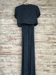 BLUE FULL SEQUIN 2 PC. LONG DR