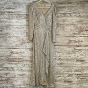 GOLD LONG SLEEVE LONG DRESS