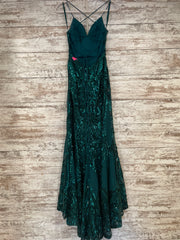 GREEN SPARKLY LONG EVENING GOW