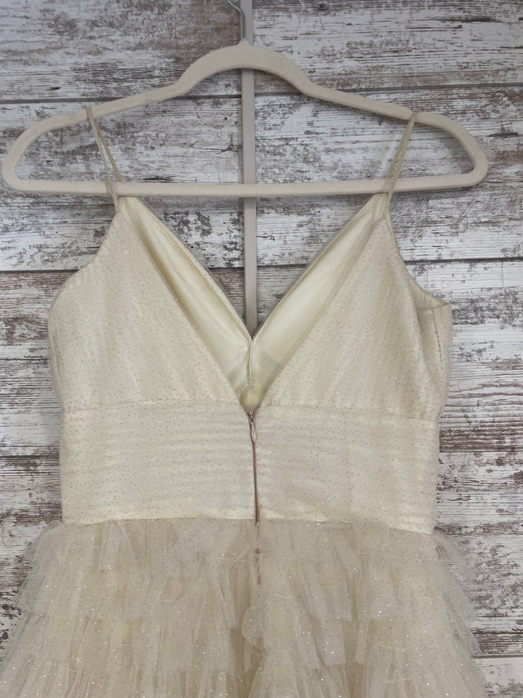 IVORY SPARKLY TIERED A LINE