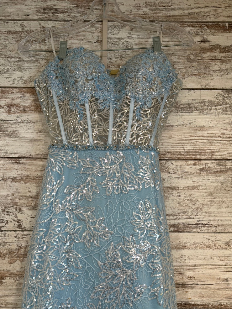 BLUE SPARKLY MERMAID GOWN