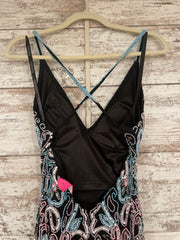 BLACK/COLORFUL BEADED DRES-NEW