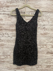 BLACK FULL SEQUIN SHORT DRESS